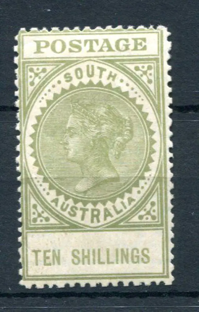 1904/11 10/- green with thick "POSTAGE". Fine MLH. ... Image 1++