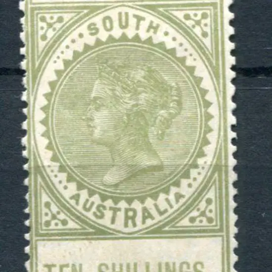 1904/11 10/- green with thick "POSTAGE". Fine MLH. ...