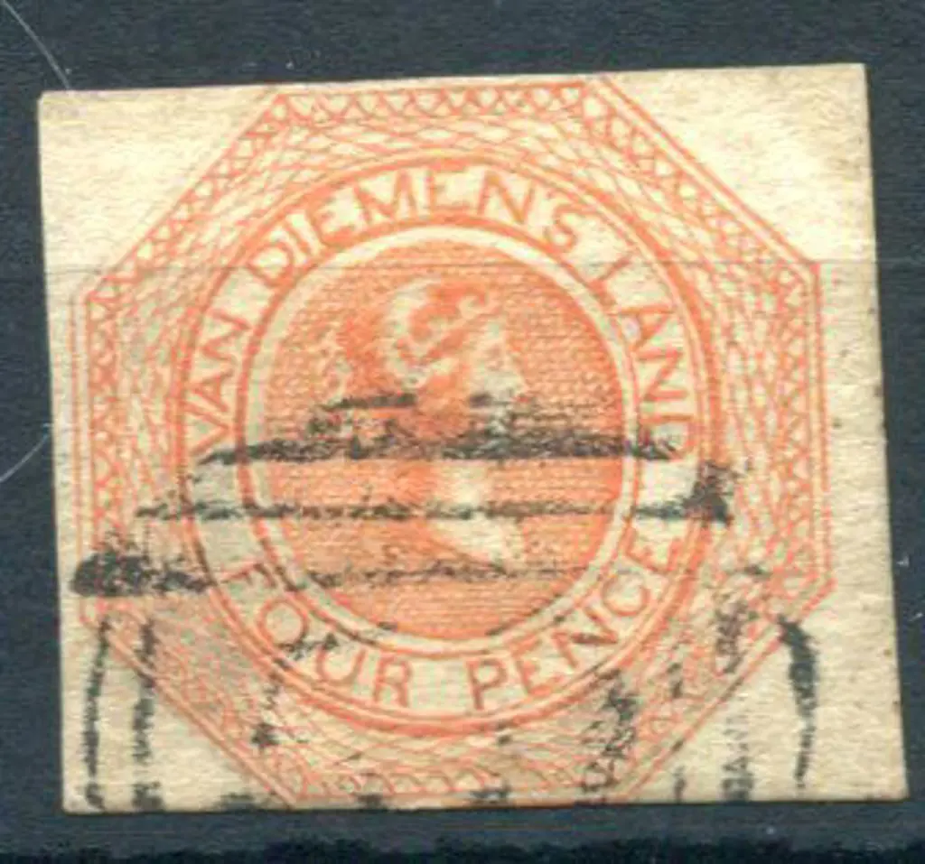 1853 4d Courier bright red-orange, Plate 1 with ... Image 1++