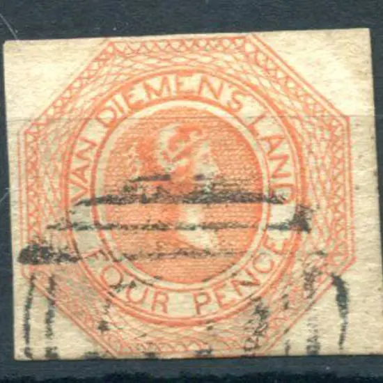 1853 4d Courier bright red-orange, Plate 1 with ...