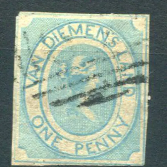 1853/54 1d pale blue with blurred & worn engraving ...