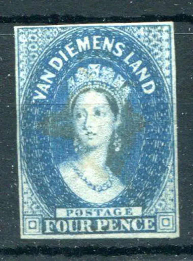 1855 4d deep blue Chalon, wmk large star imperf ... Image 1++