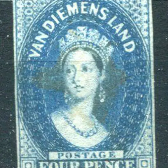 1855 4d deep blue Chalon, wmk large star imperf ...