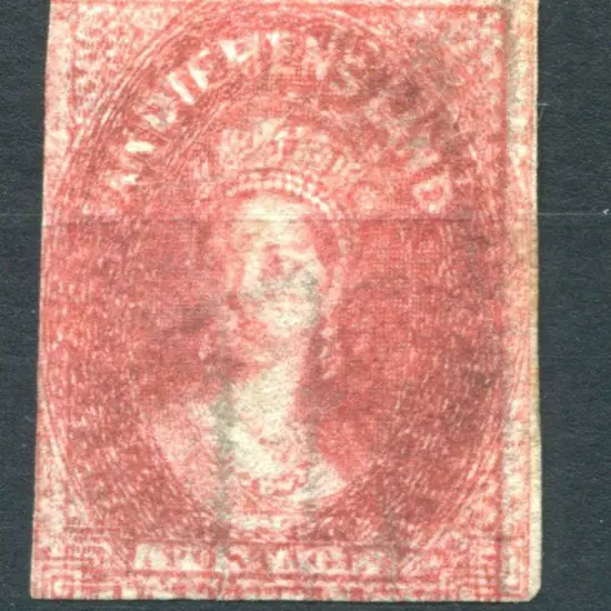 1867 1d carmine imperf. Close to touching margins ...
