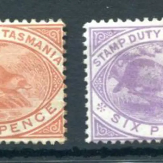 1880 1d to 1/- Stamp Duty Platypus set of 4. ...