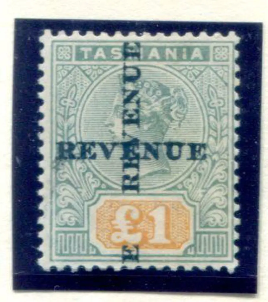 1900 £1 green & yellow with "REVENUE" ovpt twice, ... Image 1++