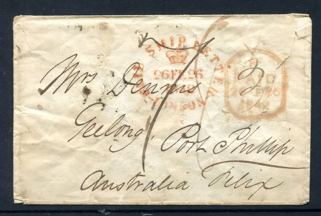 1842 (26th Feb) London Ship Letter addressed to ... Image 1++