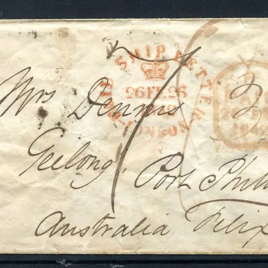 1842 (26th Feb) London Ship Letter addressed to ...