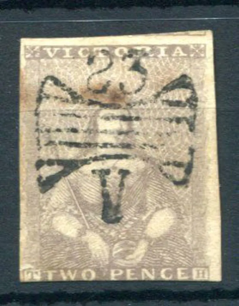 1850 2d grey lilac "Halflength" with 3 clear ... Image 1++