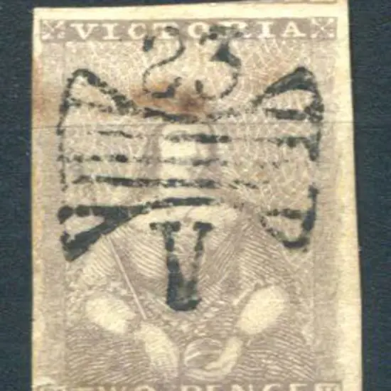 1850 2d grey lilac "Halflength" with 3 clear ...