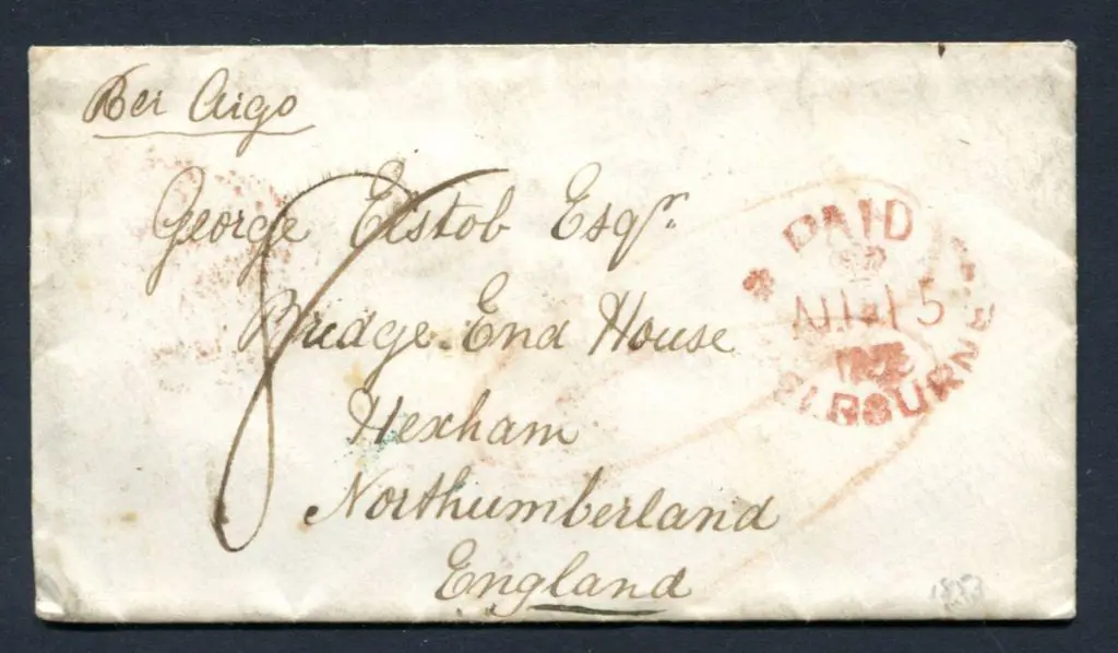 1853 (15th Aug) stampless cover addressed to ... Image 1++