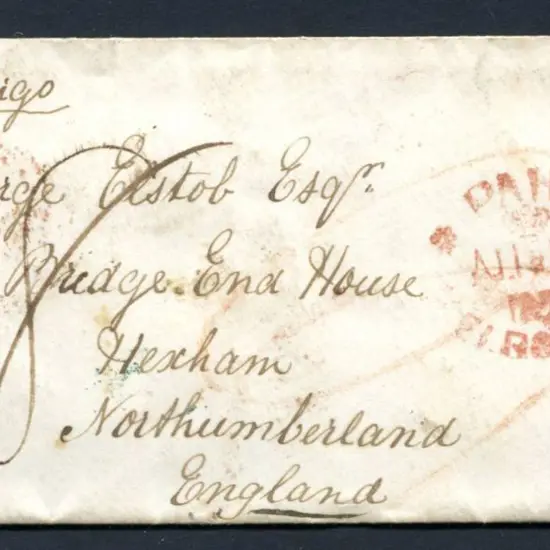 1853 (15th Aug) stampless cover addressed to ...
