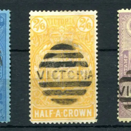 1884 Stamp Statute 1/- blue on blue, 2/6d orange ...