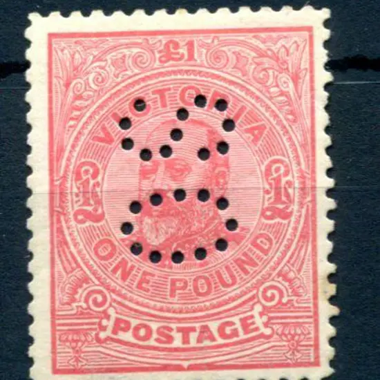1901/10 £1 rose wmk V/Crown, perf 11 & perfined ...