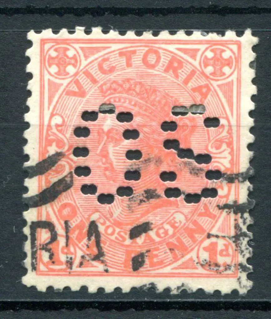 1905 1d rose-red double perfined "OS". Fine used ... Image 1++