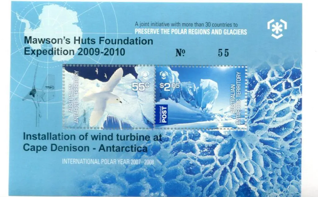 2008 Polar Year M/S ovptd "Mawson's Huts ... Image 1++