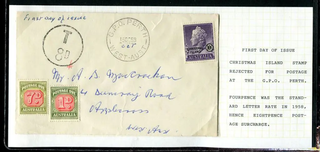 1958 (15th Oct) 10c QEII ovptd "CHRISTMAS ISLAND" ... Image 1++