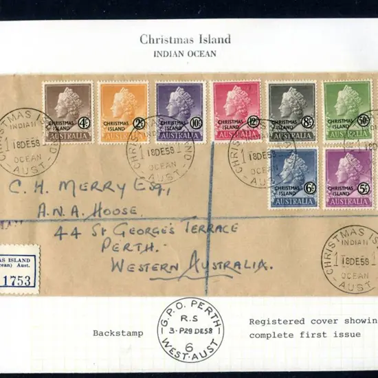 1958 (18th Dec) QEII "CHRISTMAS ISLAND" ovptd set ...
