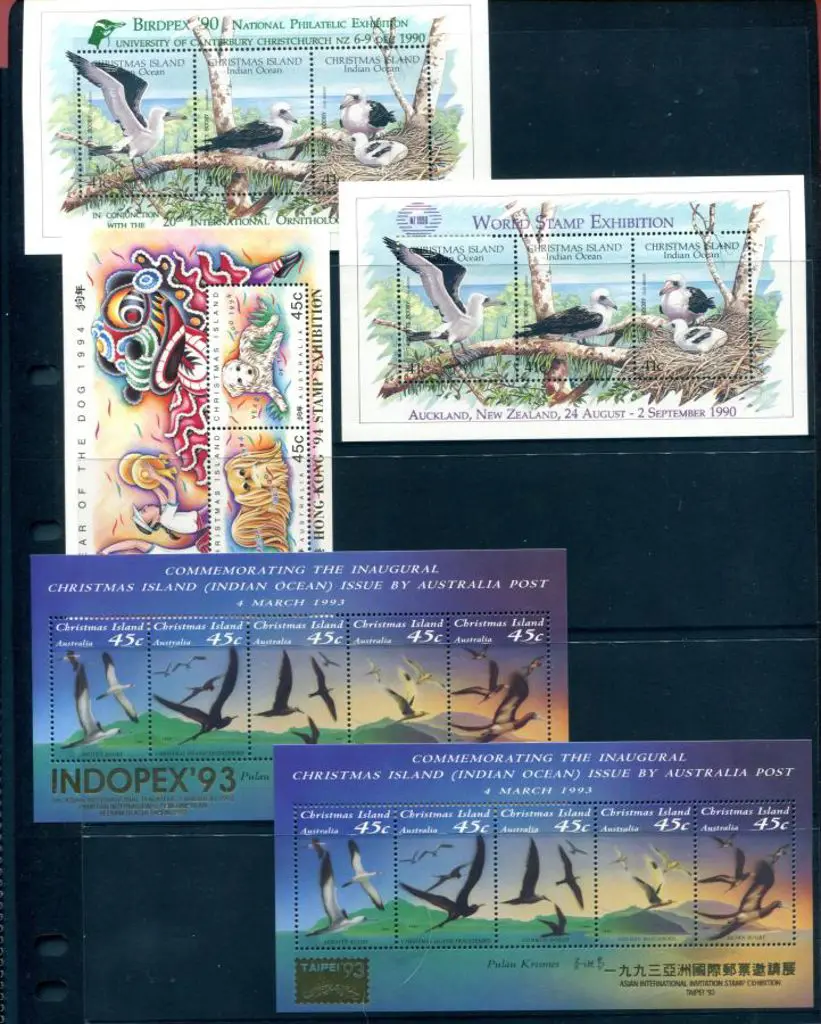 1990 Abbots Booby M/S's ovptd "NZ 1990 World Stamp ... Image 1++