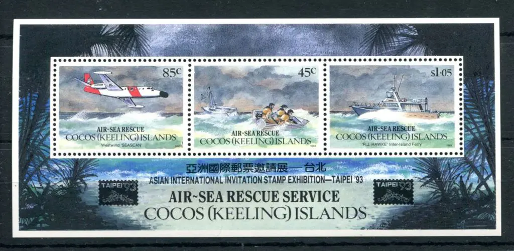1993 Air-Sea Rescue M/S overprinted TAIPEI '93. ... Image 1++
