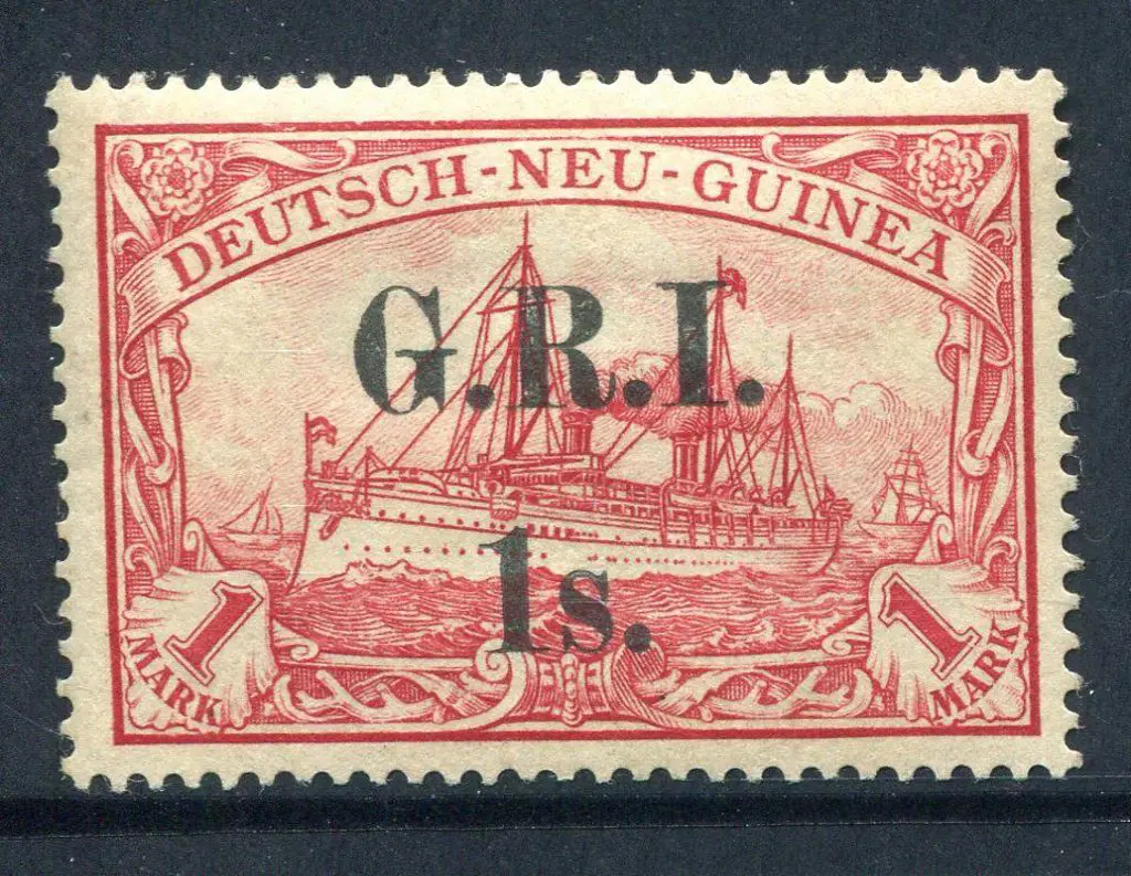 1914/15 "G.R.I." & "1s." ovptd on German New ... Image 1++