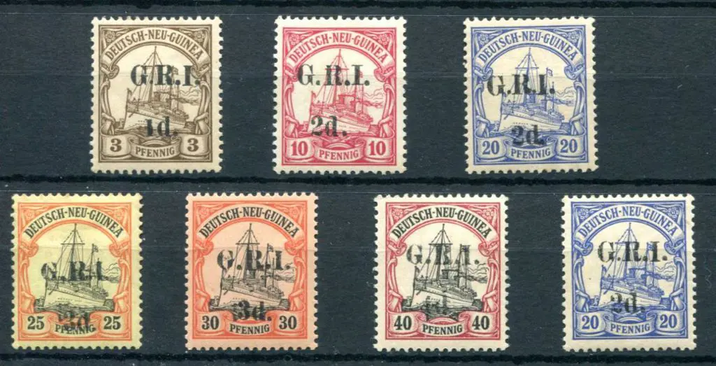 1914/15 "G.R.I." & new value ovptd on German New ... Image 1++