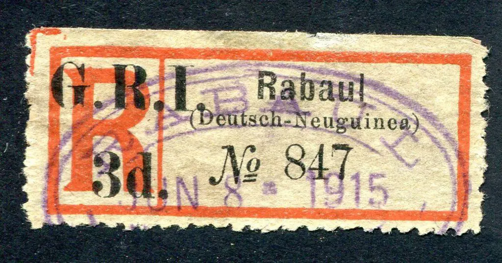1915 "Rabaul (Deutsch Neuguinea)" black & red ... Image 1++