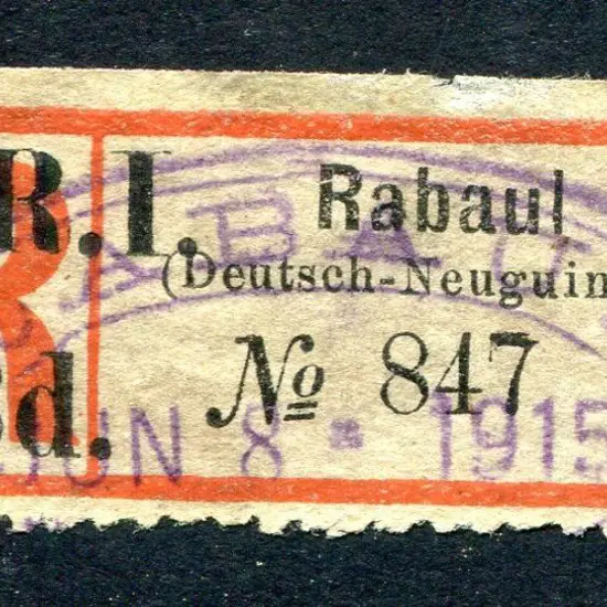1915 "Rabaul (Deutsch Neuguinea)" black & red ...