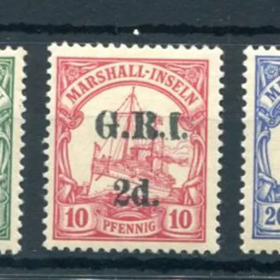 1914 "G.R.I." & value ovptd on Marshall Islands ...