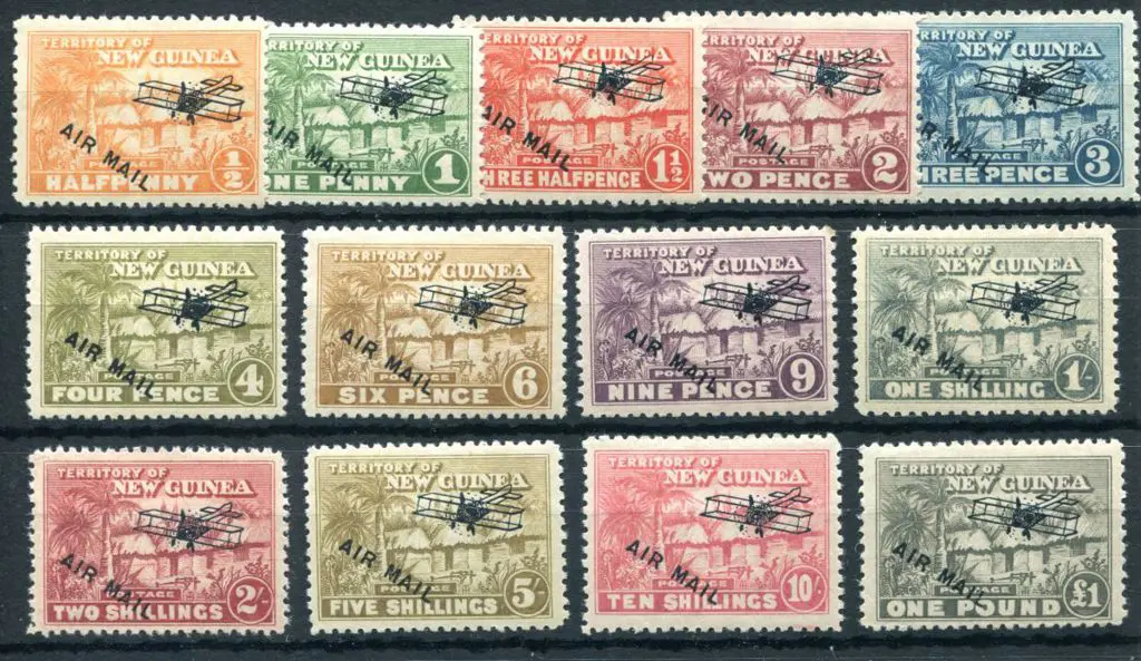 1931 ½d to £1 Huts ovptd "AIR MAIL" set of 12. MUH ... Image 1++