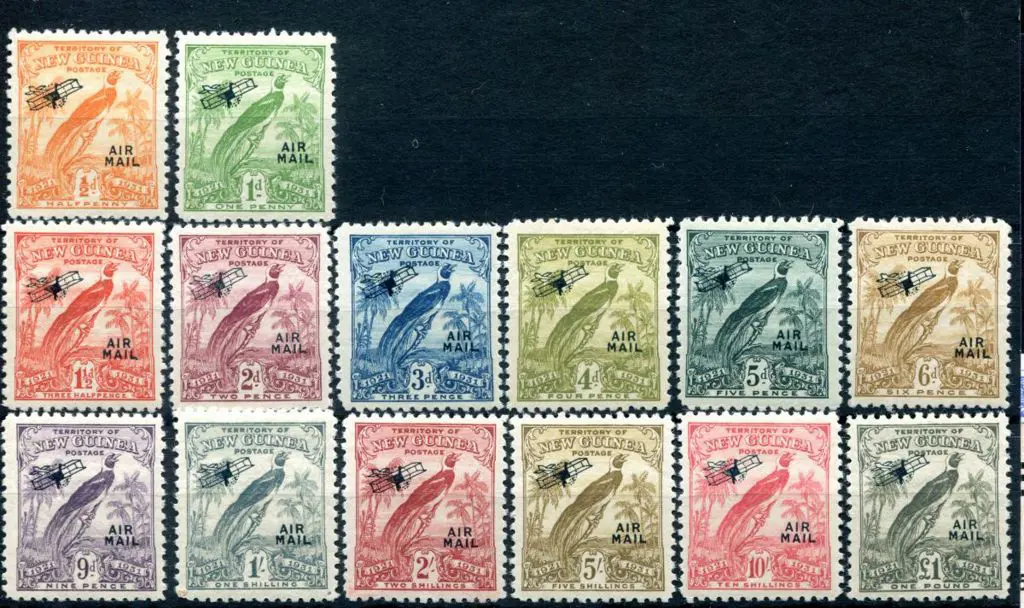 1931 ½d to £1 "dated" birds ovptd "AIR MAIL" set ... Image 1++