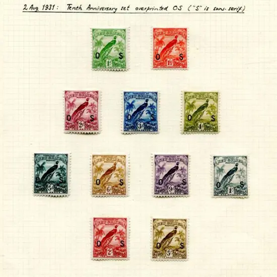 1931 10th Anniv & 1932-34 undated "OS" sets. Fresh ...