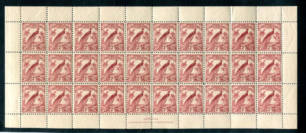1932/34 2/- dull lake in full sheet of 30. Fine ... Image 1++