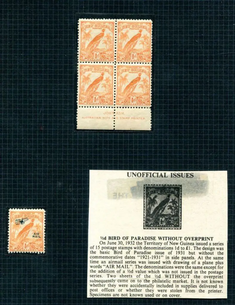 1932 ½d orange BOP without the "AIR MAIL" ovpt in ... Image 1++