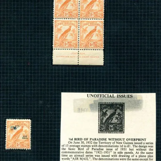 1932 ½d orange BOP without the "AIR MAIL" ovpt in ...