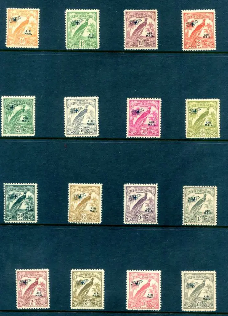 1932/34 ½d to £1 BOP ovptd "AIR MAIL" set of 16. ... Image 1++