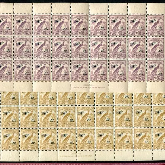 1932/34 6d bistre-brown & 9d violet undated ...
