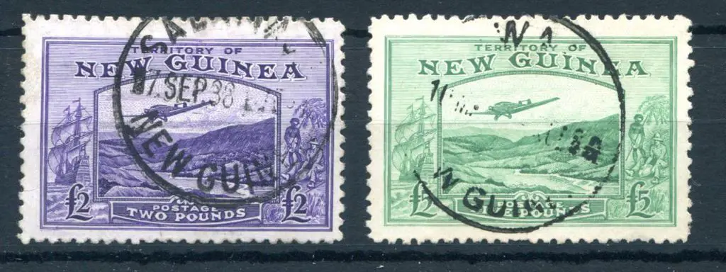 1935 £2 violet & £5 emerald-green Bulolo ... Image 1++