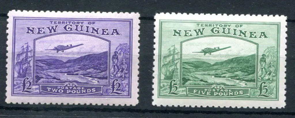 1935 £2 violet & £5 emerald-green Bulolo ... Image 1++