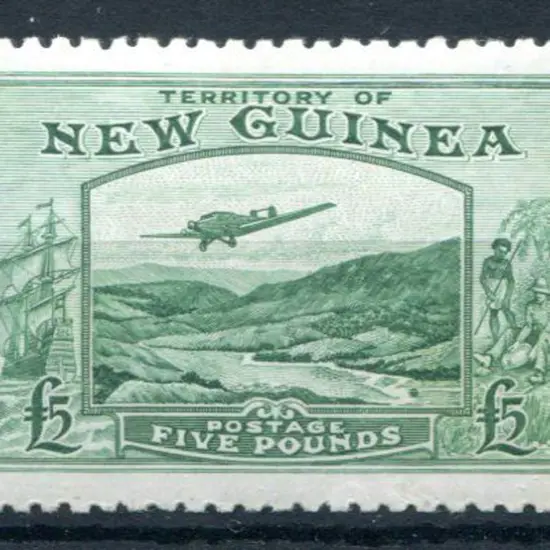 1935 £5 emerald-green Bulolo Goldfields Airmail. ...
