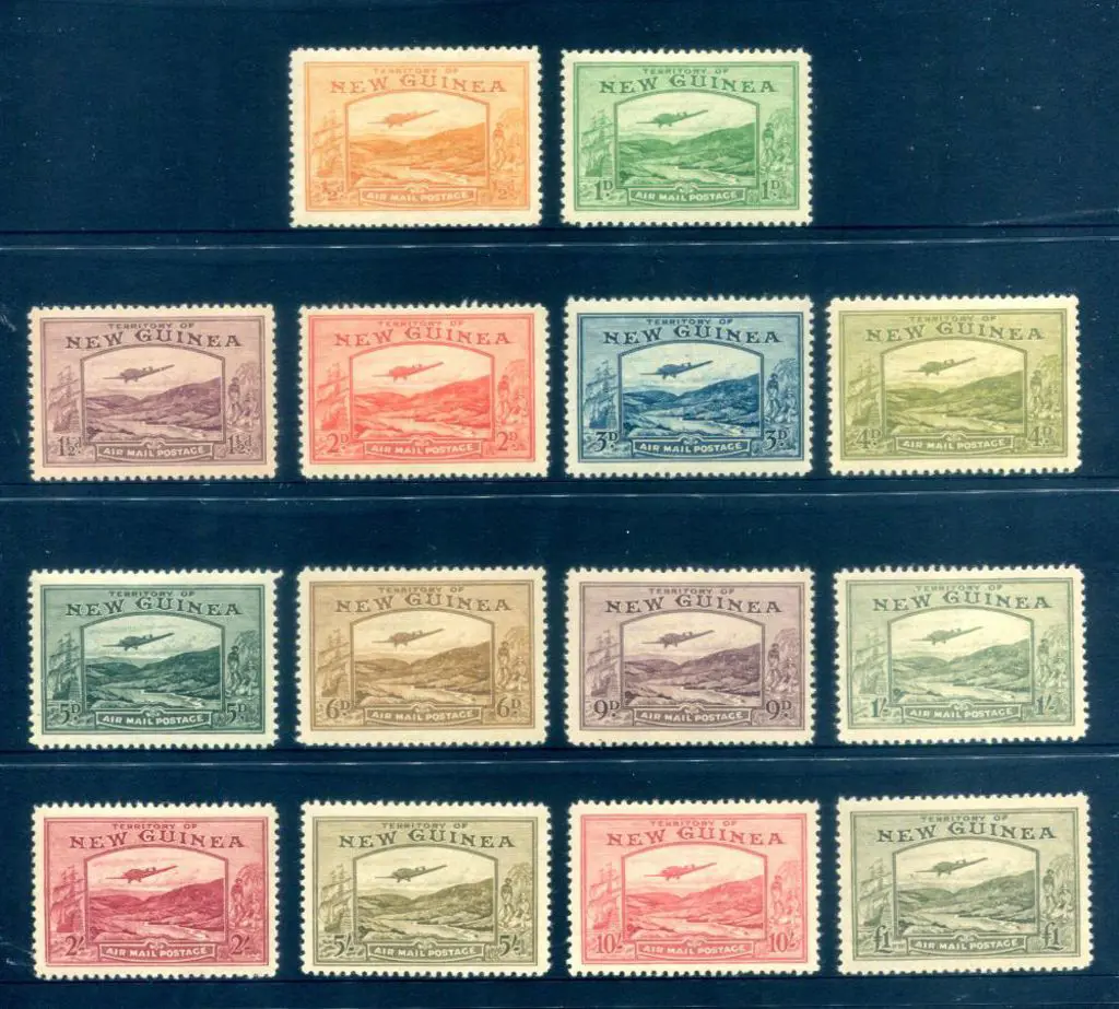 1939 Bulolo Airmails complete set of 14 to £1. ... Image 1++