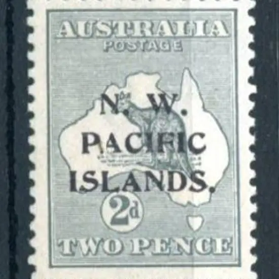 1915 2d grey kangaroo in vertical "a, b, c" strip ...