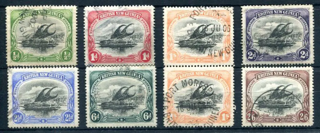 1901 "British New Guinea" ½d to 2/6d set (excl 4d) ... Image 1++