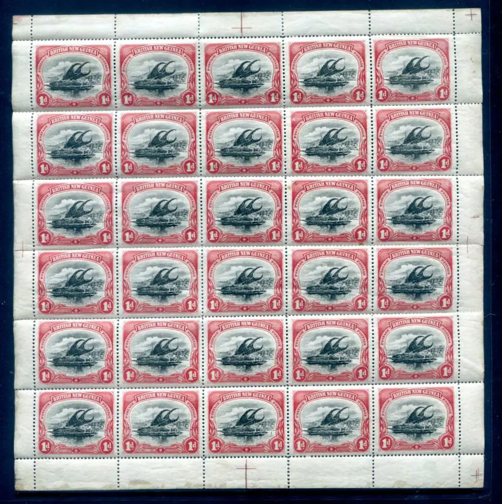 1901 "British New Guinea" 1d black & carmine, wmk ... Image 1++