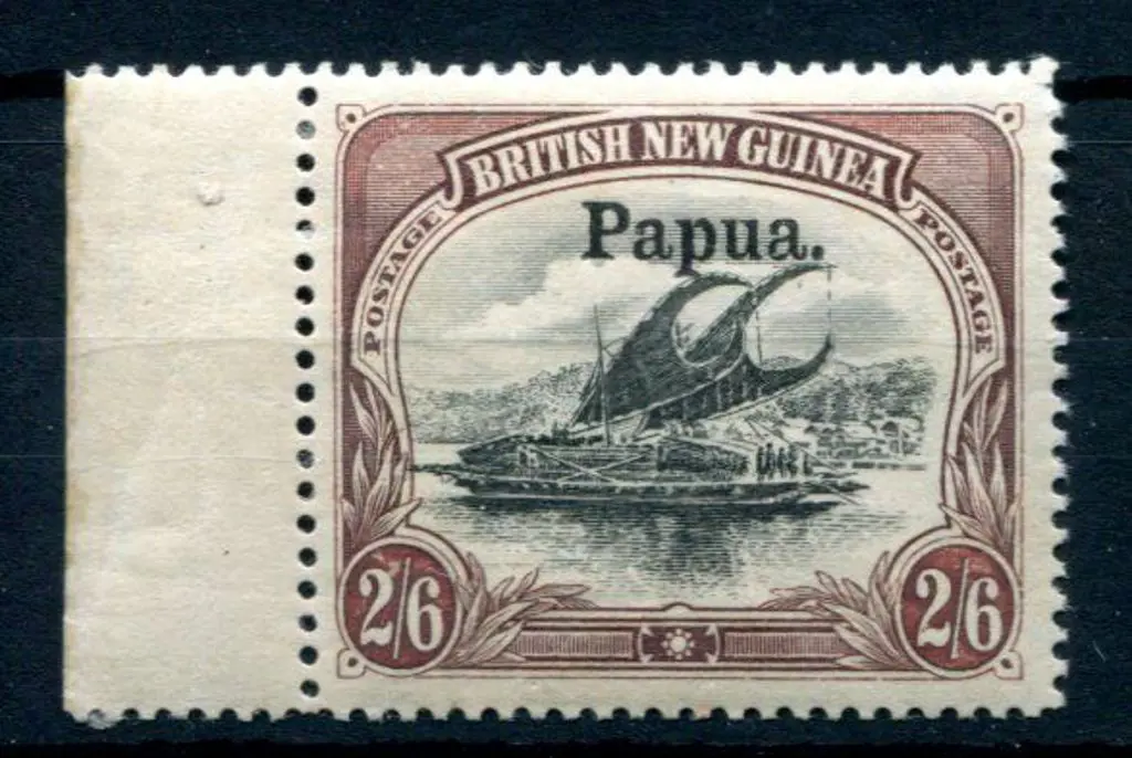 1906 Large "Papua" ovpt on 2/6d black & brown ... Image 1++