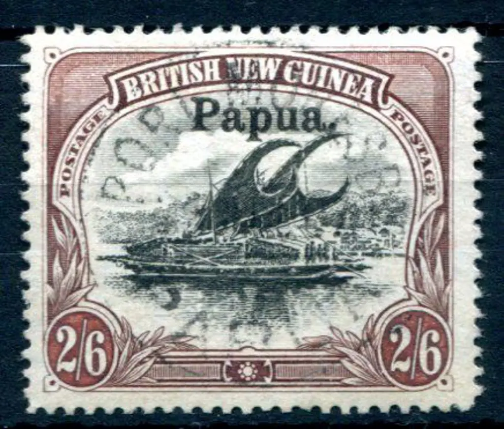1907 Small "Papua" ovpt on 2/6d black & brown line ... Image 1++
