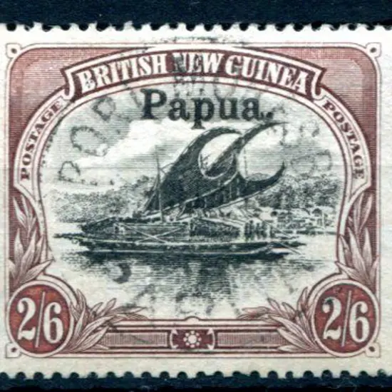 1907 Small "Papua" ovpt on 2/6d black & brown line ...