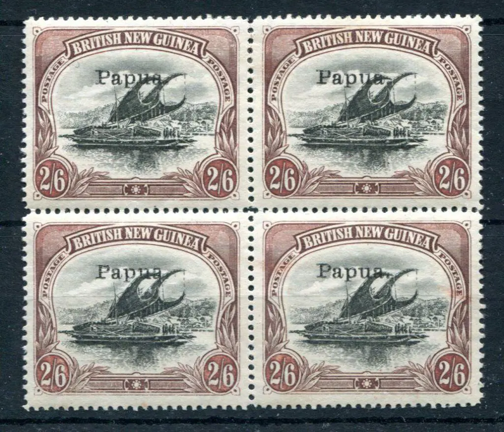 1907 Small "Papua" ovpt on 2/6d black & brown, ... Image 1++