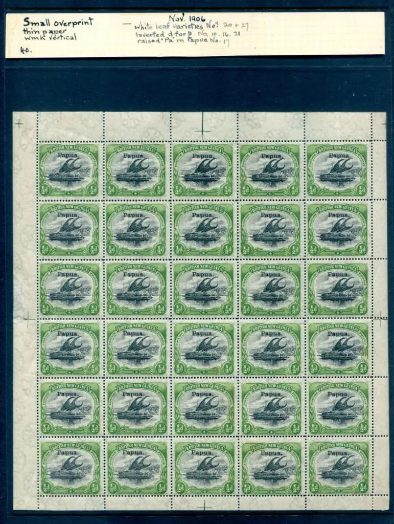 1907 ½d black & yellow-green with small "Papua" ... Image 1++