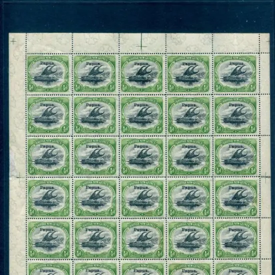 1907 ½d black & yellow-green with small "Papua" ...